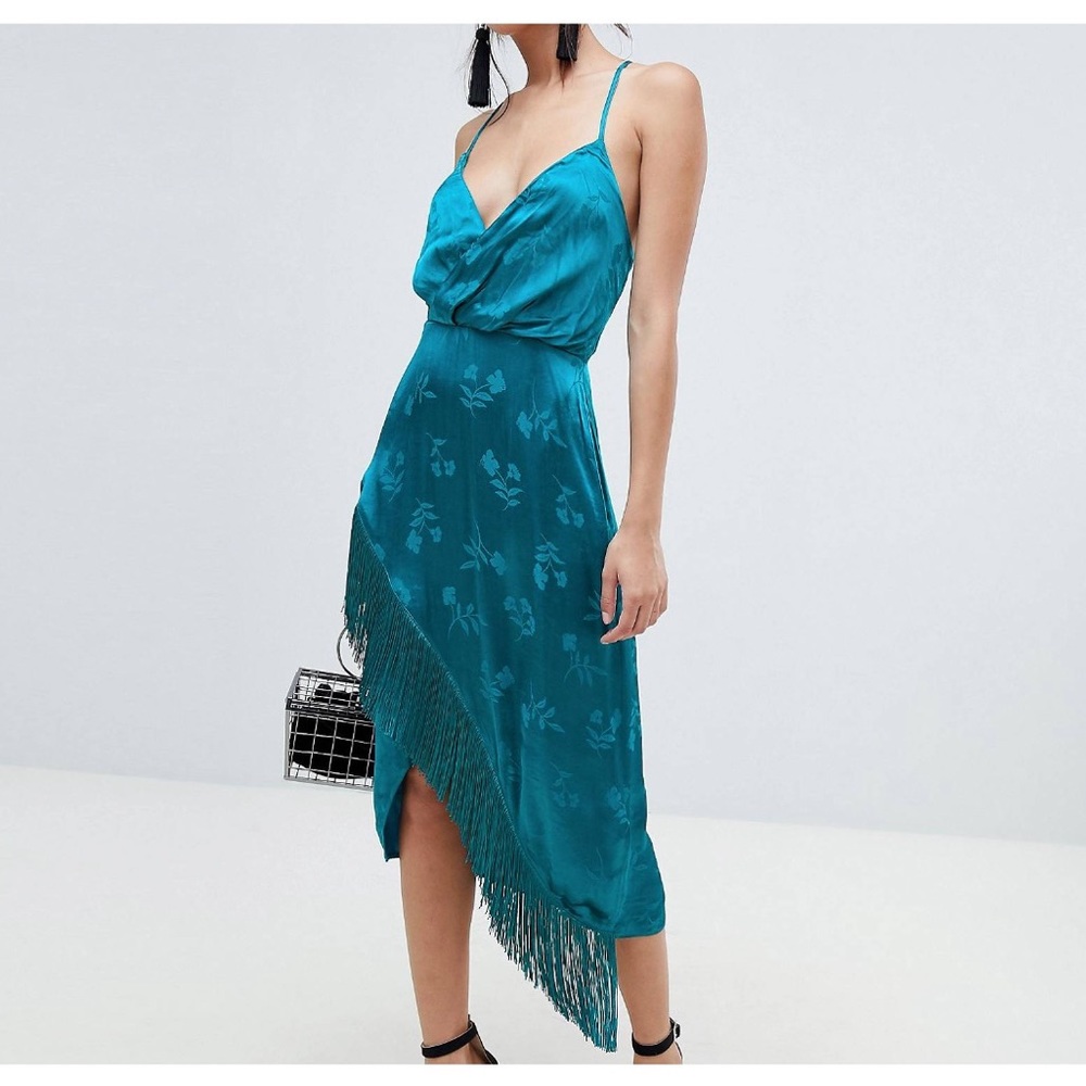 Fringe Jacquard Midi Dress